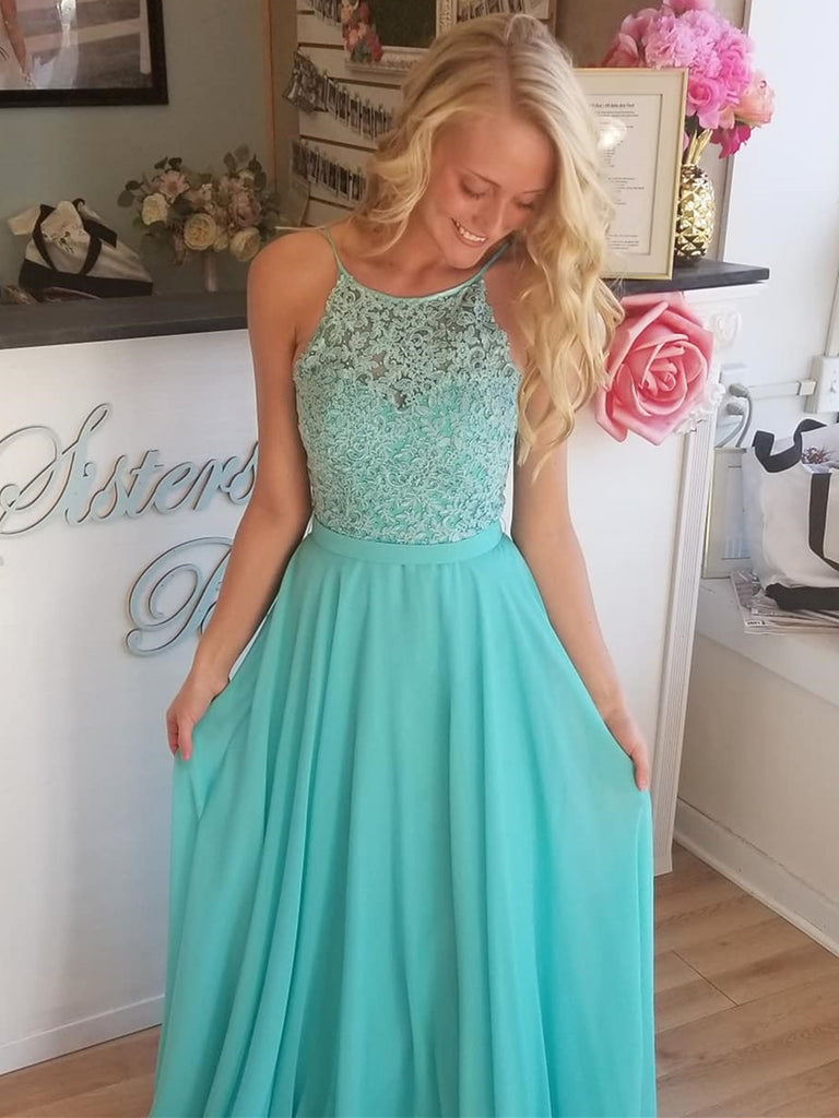 Aqua Lace Prom Dresses Long, Aqua Long ...